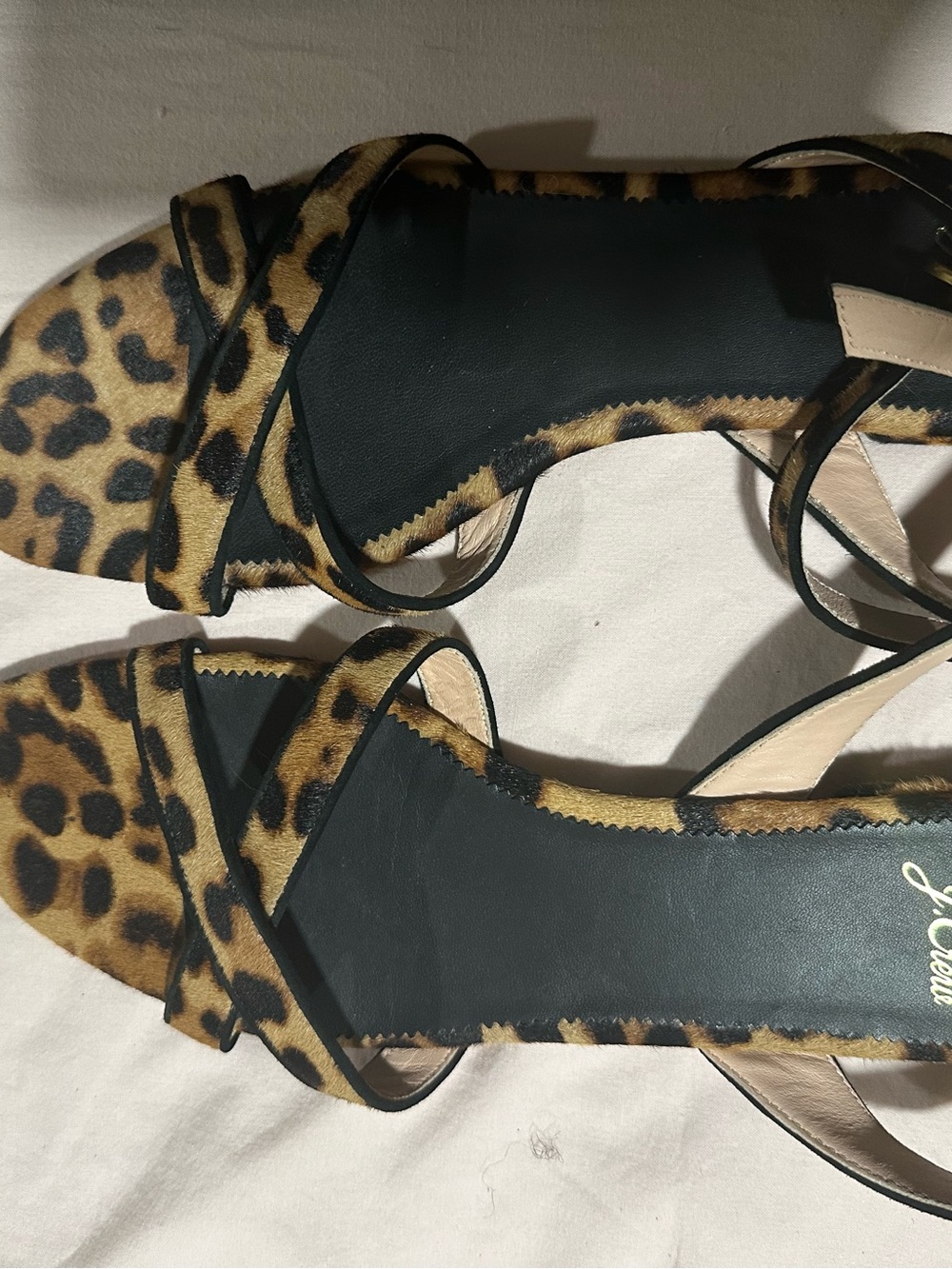 J. Crew Leopard Print Strap Sandals in Tan and Black
